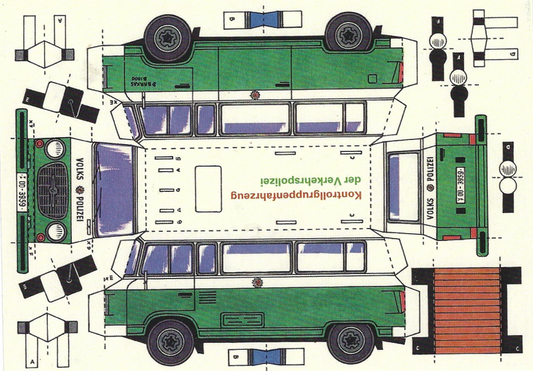 Postkarte"Kontrollgruppenfahrzeug der Verkehrspolizei"
