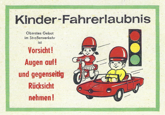 Postkarte"Kinderfahrerlaubnis"